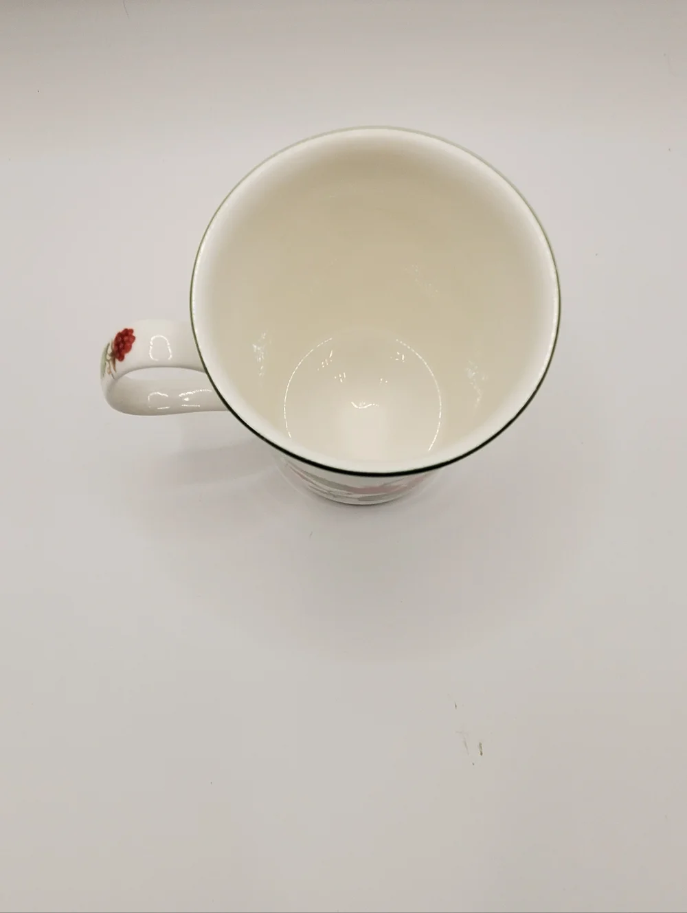 Roy Kirkham (Replacement) Fine China Cup. White Red Raspberry Floral Design.